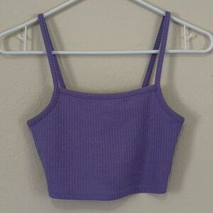 H&M Lavender Ribbed Crop Top